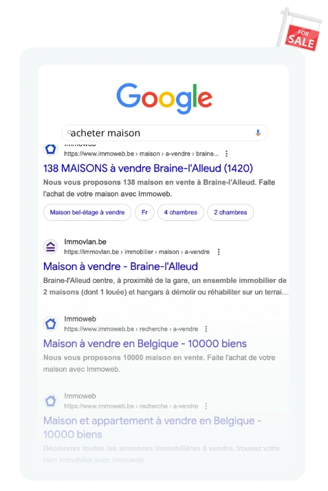 Recherche de maison sur Google
